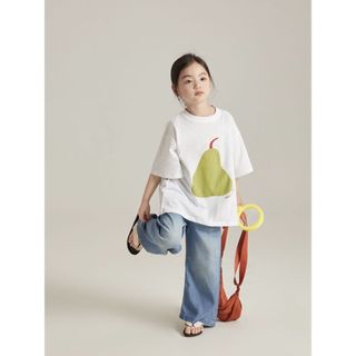 Áo thun bé gái in trái cây – Cotton 100% form rộng phong cách Hàn Quốc