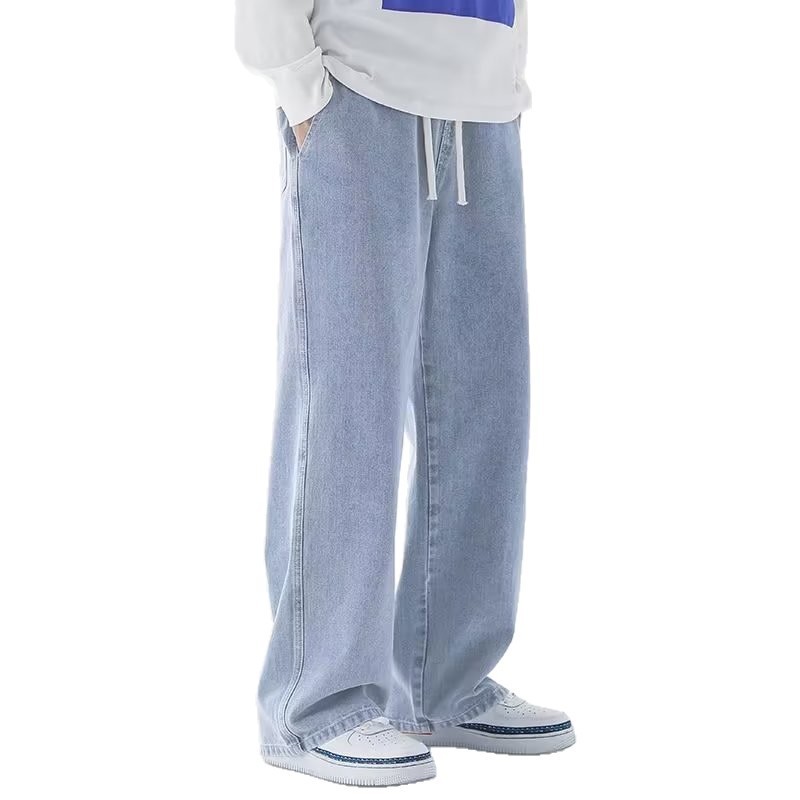Quần jean nam cạp cao thẳng cỡ lớn Quần Cotton co giãn