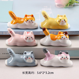 Mèo May Mắn Đũa Giá Đỡ Bút Mèo Con Đũa Giá Đỡ Mèo Con Gốm Đũa Giá Đỡ Nhà Chậu Trang Trí Đồ Trang Trí Nhỏ RF5N