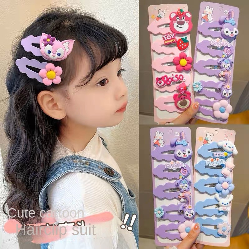 Set 5 Kẹp Tóc Mái Ngang Hình Gấu , Combo 5 Kep Tóc Hình Thú Cho Bé Dễ Thương Thời Trang Mùa Hè