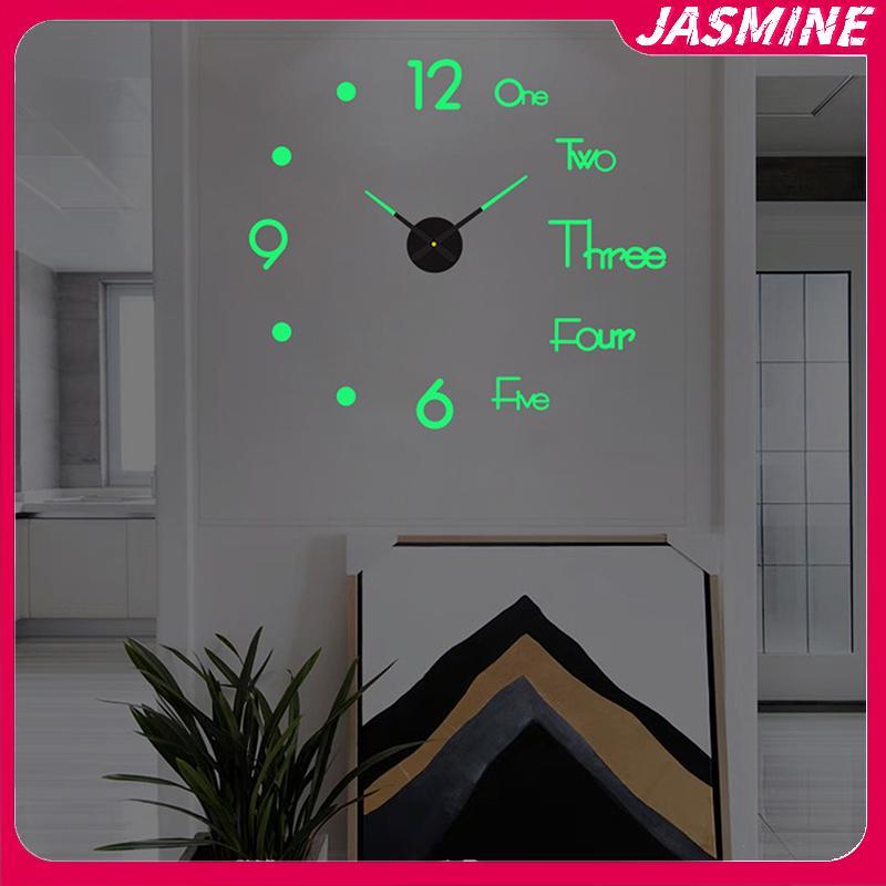 JASMINE 1 3D Tường Clo Gương Tường Stiers Sáng Tạo DIY Tường Clos Thiết Kế Hiện Đại Tắt Tiếng Thạch Anh Kim Đồng Hồ Trang Trí Nhà JASMINE