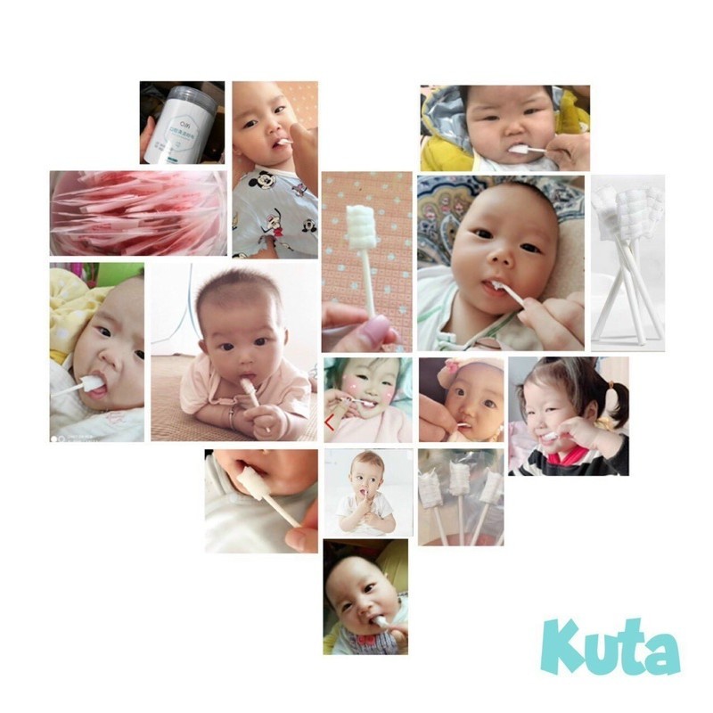 Rơ Lưỡi Que Kuta, Vcoool Chính Hãng Vệ Sinh Miệng Cho Bé DouDou (30 Que) A32
