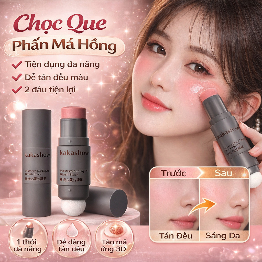 ❤️NÓNG BỎNG❤️Phấn má hồng dạng thỏi / Phấn má hồng mềm mịn / Phấn má hồng tông nude trẻ trung/phấn má hồng dạng kem/Phấn má hồng Macaron Highlighter Blush / Phấn má hồng lì tự nhiên/phấn má hồng kem