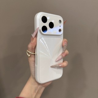 Như 17Pro Ống Kính Mạ Điện Aurora Màu Trơn Acrylic Ốp Lưng Điện Thoại iPhone 17Promax 13 14 15 16 Pro Max Chống Sốc Nam Nữ Vỏ Di Động