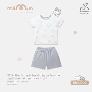 La pomme SS26.T2.2 Bộ cộc tay Mềm Mịn by La Pomme phối sắc màu, mềm mịn cho bé