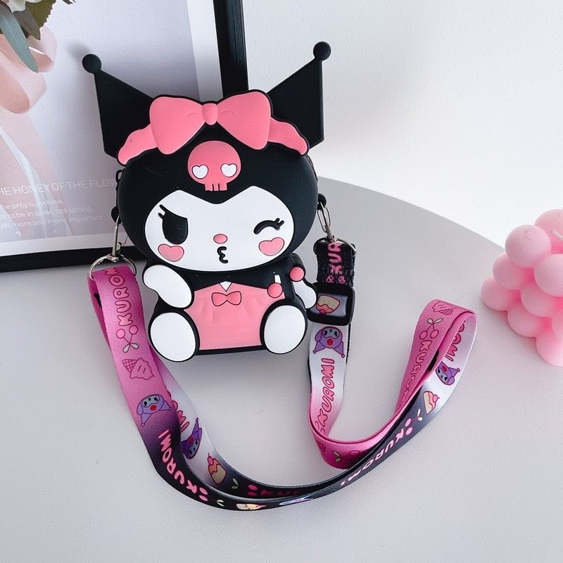Túi đeo chéo họa tiết KUROMI.MELO,THỎ nhỏ cho bé 9x14 Cm
