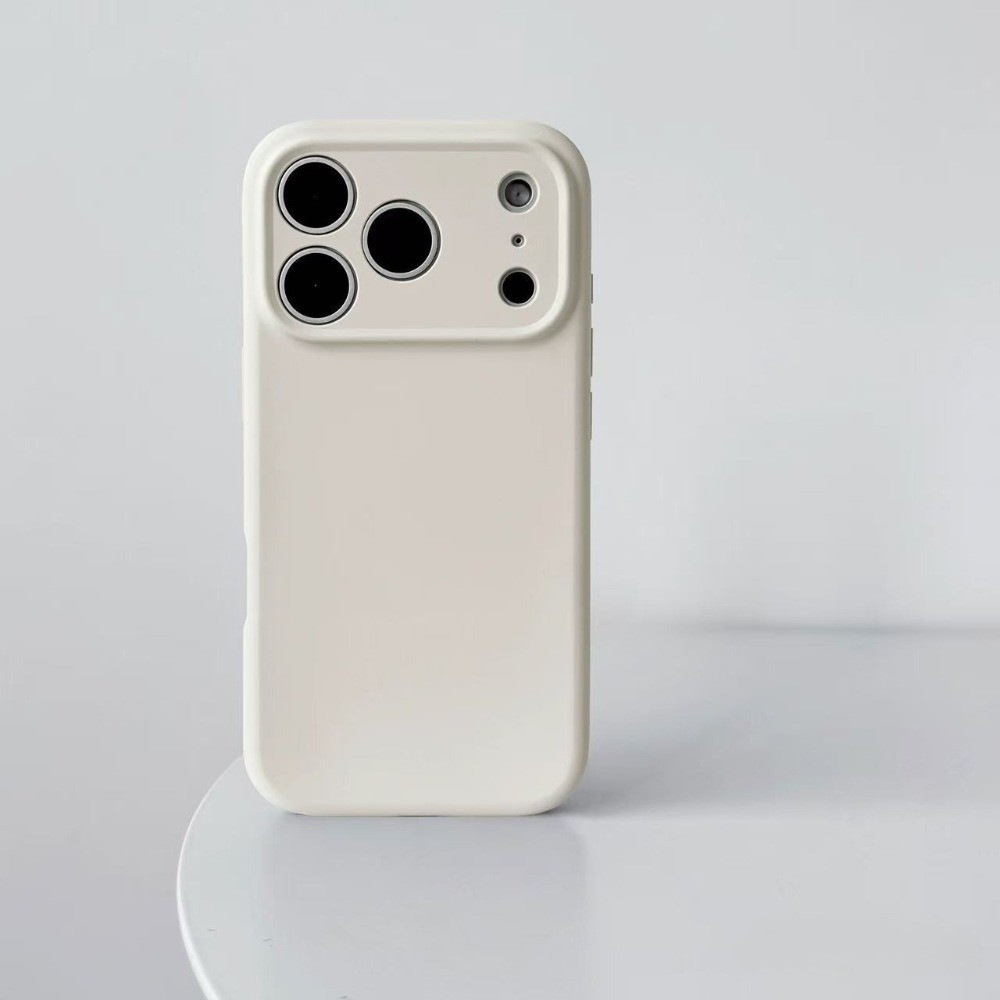 Ốp điện thoại silicon lỏng màu trắng cổ iPhone17ProMax 17 16 15 14 13 12 11 Vỏ bảo vệ chống sốc