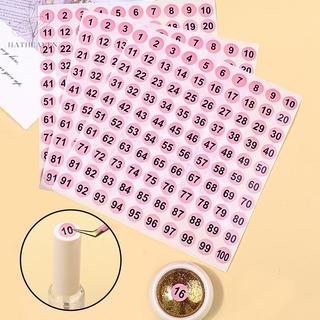 [hatheaven] 1 Tờ 1-100 Số Stier Nhãn Cho Sơn Móng Tay Màu Gel Đánh Dấu Đánh Dấu Đánh Số Nhãn Kỹ Thuật Số Dụng Cụ Làm Móng Tay Đẹp