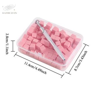[hatheaven] Bộ 50/100 miếng bọt biển móng tay vuông, cọ gradient gel, thiết kế 3D, dụng cụ làm móng đẹp