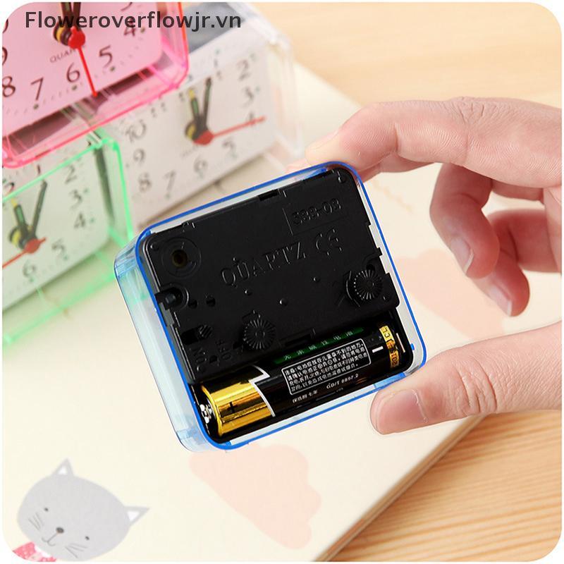 FJR Đồng hồ báo thức tương tự sinh viên dễ thương Đồng hồ trang trí máy tính để bàn vuông HOT