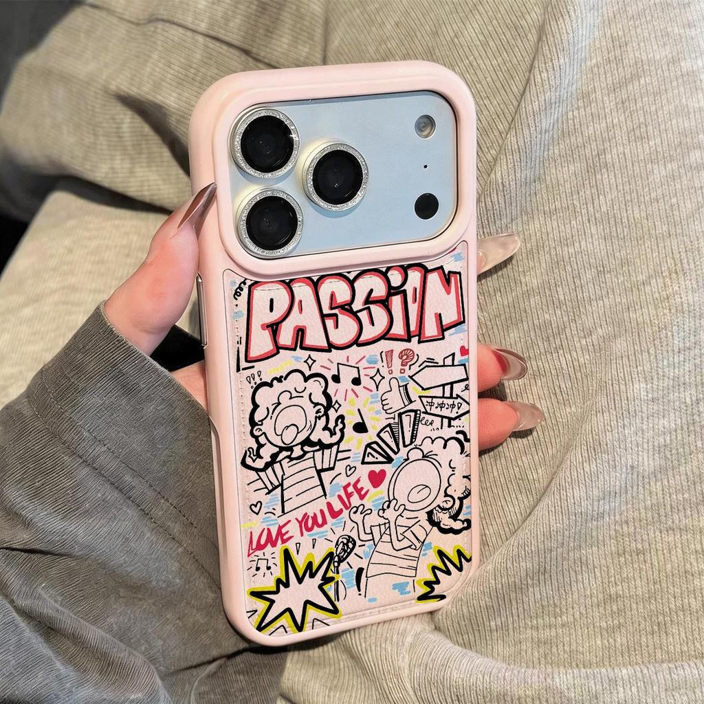 Tình yêu cuộc sống Graffiti cho 16 trường hợp iPhone 17Air Bánh mì trường hợp 14 13 11Pro