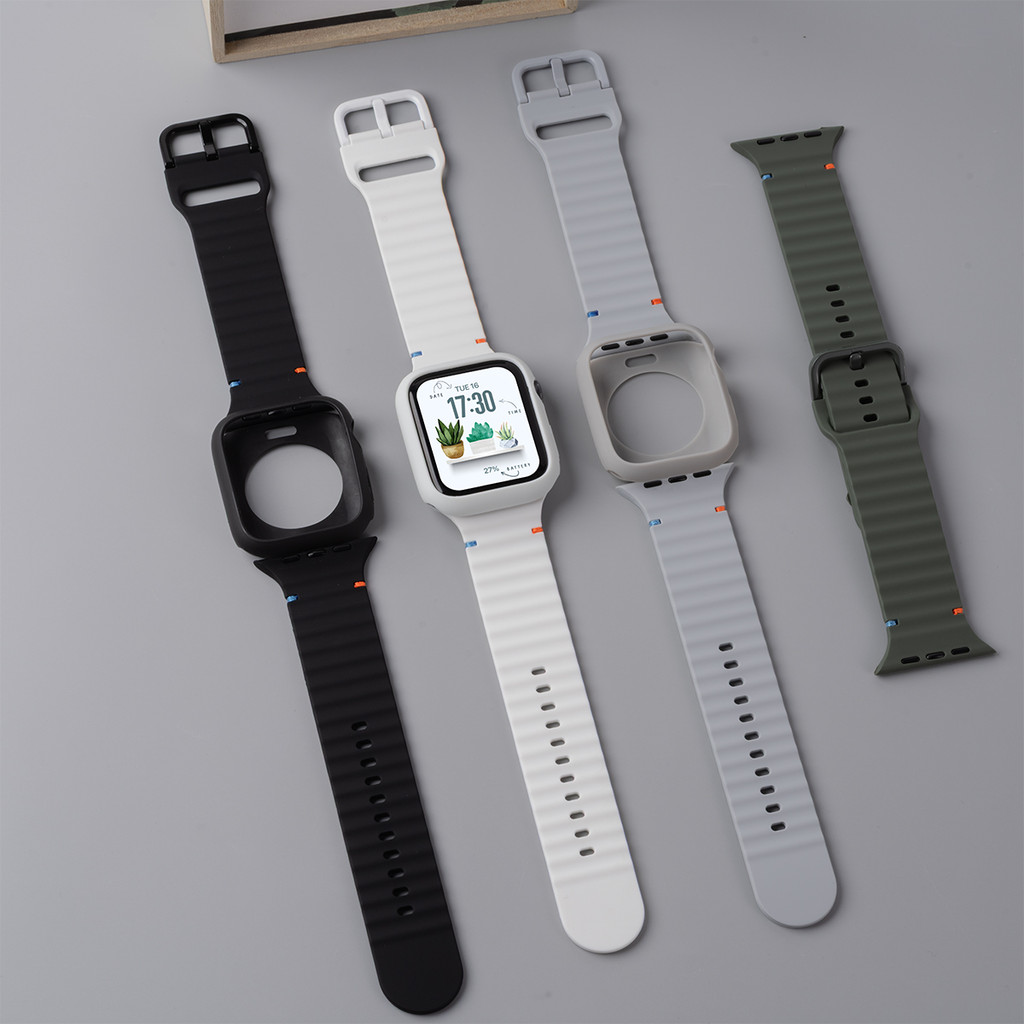 Dây đeo silicon + vỏ cho Apple Watch Series11 / 10 42 mm 46mm Ultra 3 / 2 49mm 9 8 7 SE3 40 41 44 45mm