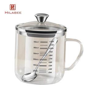 Cốc đo thủy tinh có nắp đậy, cốc uống nước, cốc có borosilicate cao
