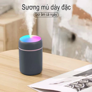 Máy tạo độ ẩm không khí im lặng dành cho gia đình ô tô 300ml USB nhỏ đầy màu sắc phun máy tạo độ ẩm ban đêm