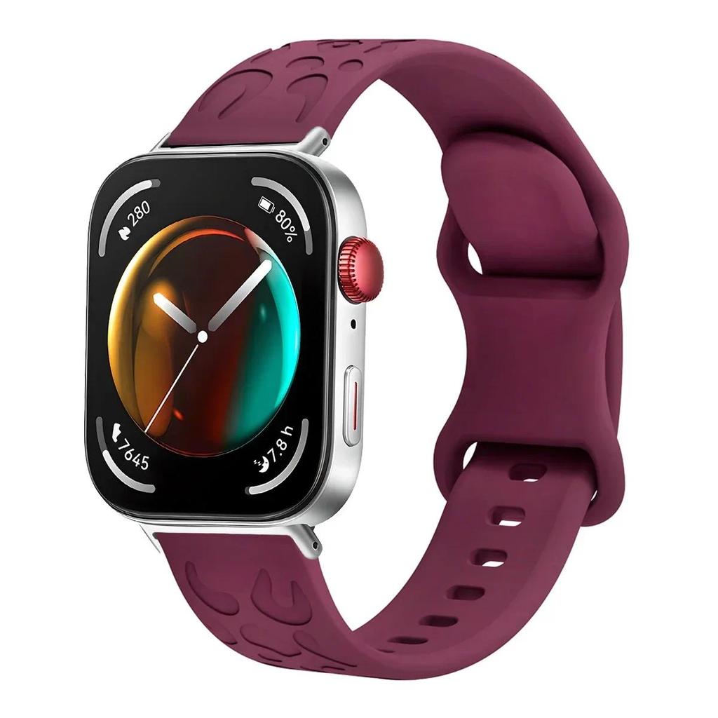 Dây đeo khắc da báo cho Huawei Watch Fit 5 / Fit 5 Pro / Fit 4 Pro dây đeo đồng hồ thể thao cho Watch Fit 4 / Fit 3 phụ kiện vòng tay silicon
