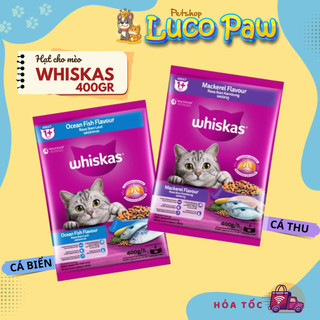 Thức ăn mèo Whiskas túi 400g - Thức ăn hạt có nhân Whiskas