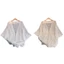 ONE Nhẹ Thoáng Khí Ren 3 4 Tay Dây Buộc Trước Thêu Áo Cardigan