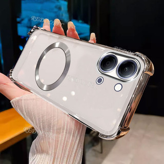 VIVO Y05 Y11D Y21 5G 4G 2026 Ốp Lưng Mới Từ Tính Trong Suốt Chống Sốc Có Vòng Nam Châm 2025 Thiết Kế Mới Vỏ Trong Suốt VIVOY05 Vỏ Điện Thoại Mềm Siêu Mỏng