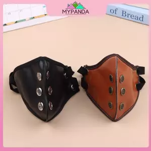 Mặt nạ cổ điển xe máy MYPANDA Da PU Mặt nạ cưỡi ngựa cổ điển Phong cách Punk màu nâu cho mặt nạ ngoài trời.