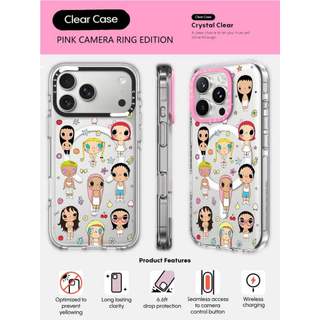 CASECASE X Phiên bản tốt nhất của Vỏ điện thoại Oneself HỒNG CAMERA RING EDITION Tác động Vỏ hút từ tính trong suốt cho IPhone 17 / 16 / 15 / 14 / 13 Pro Max Air với bao bì cao cấp