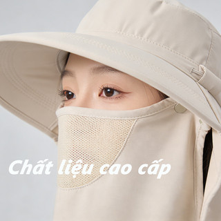 Mũ Chống Nắng Chống Tia UV 99% Vành Mũ Lớn Bảo Vệ Cổ, Thoáng Khí Chống Bụi, Có Thể Tháo Rời