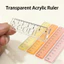 2 / 5 Chiếc Trong Suốt Mini Acrylic Thước Dễ Thương Di Động Bỏ Túi Thước Với Sóng Edge Sinh Viên Vẽ Dụng Cụ