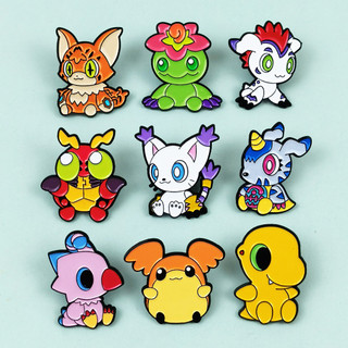 9 Cái / bộ Dễ Thương Kỹ Thuật Số Quái Vật Digimon Thổ Cẩm Trang Trí Phụ Kiện Huy Hiệu Ba Lô Kim Loại Pin Kẹp