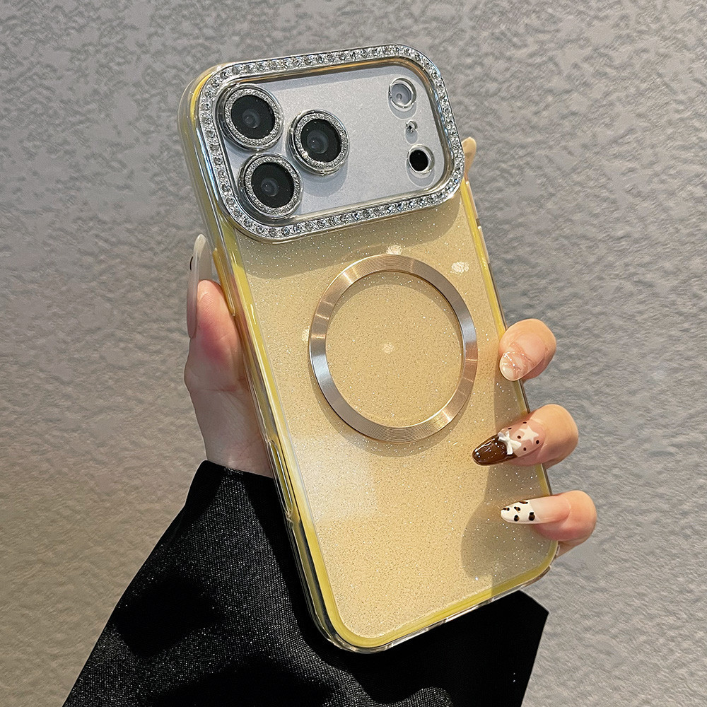 Ốp điện thoại hình kim cương hút từ tính cho iPhone 17 Pro Max 17 Air 16 Plus 15 14 13 12 11 Vỏ bảo vệ chống sốc