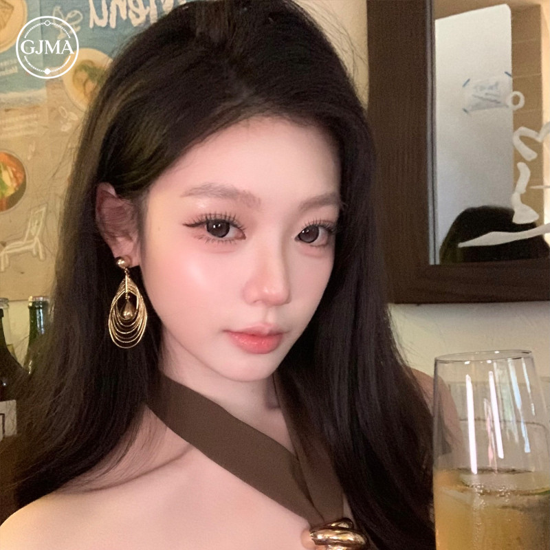Bông tai giọt nước phóng đại, phụ kiện nữ cao cấp và thời trang