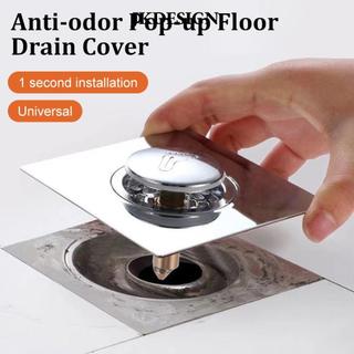 JKDESIGN Loại Press-Type Thoát nước sàn, Loại bàn đạp bằng thép không gỉ Vòi hoa sen Chân thoát nước, Vuông bền bật lên Bounce Bộ lọc sàn thoát nước chống mùi hôi