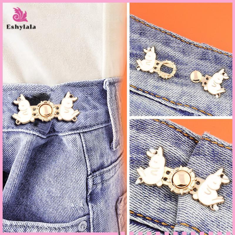Eshylala Phụ Kiện Quần Jeans Eo Điều Chỉnh Nút Kim Loát Tháo Rời