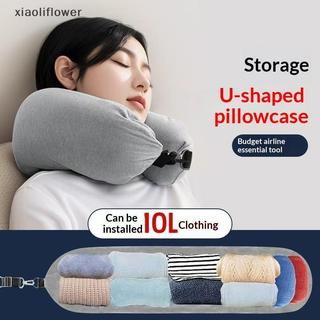 [XIA] Gối du lịch Ne có túi đựng quần áo có thể đổ đầy Vỏ gối hình chữ U Vỏ gối lông cừu pha lê Ne cho du lịch trên máy bay [VN]