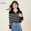 LUImo Áo Len Hàn Quốc Sọc Cổ Hải Quân Dài Tay - Phù Hợp Ngày Thường Và Đại Học