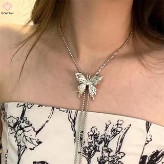 Dây chuyền cánh tay hình con bướm bằng kim loại bạc, dễ dàng điều chỉnh
