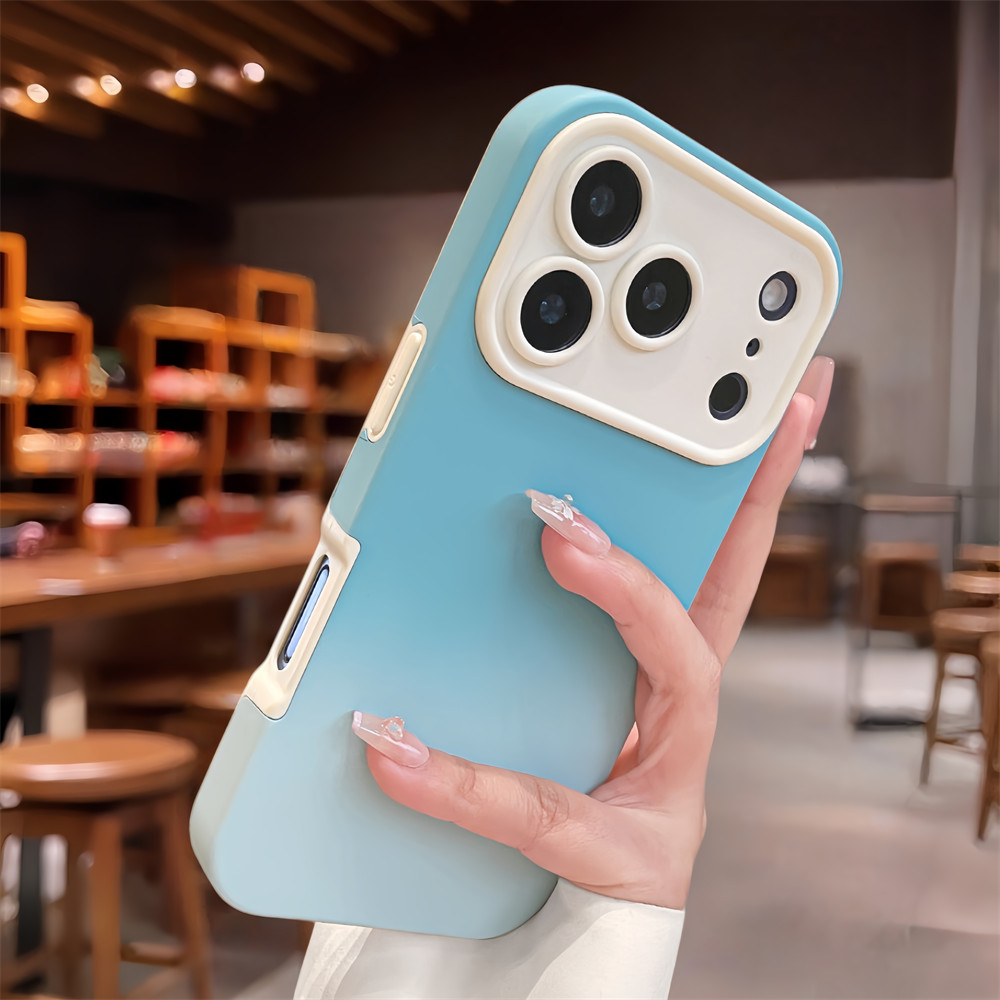 Ốp điện thoại cảm giác da gradient màu cho iPhone 17 Pro Max 13 14 15 16 pro max Bao gồm tất cả bảo vệ ống kính máy ảnh vỏ mềm Vỏ bảo vệ vỏ điện thoại