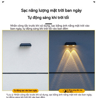 Đèn Tường Năng Lượng Mặt Trời Chống Nước LED, đèn Sân Vườn, Cảm ứng Tự động, Có Thể Sử Dụng Cho Ban Công Và Vườn