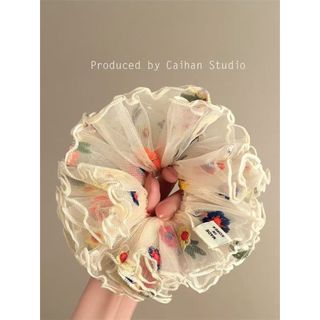 Hydrangea Biển ~ Nhỏ Tươi Ren Thêu Hoa Tóc Đầu Dây Phụ Kiện Tóc Đầu Hoa Đuôi Ngựa Cao Su Dây Tóc Nữ