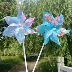 HFTOY Xoay Nhiều Màu Sắc Hoa Cối Xay Gió Trẻ Em Pinwheels Đồ Chơi Ngoài Trời Đảng DIY Số Lượng Lớn Trang Trí Sân Vườn ~
