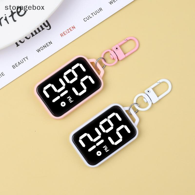 [Hộp lưu trữ] 1Pc LED Móc khóa Nhà thơ Đồng hồ hiển thị kỹ thuật số Đồng hồ điện tử cho sinh viên trẻ tuổi Bapas Phím Mặt dây chuyền Đồng hồ có mặt Đẹp
