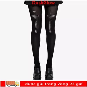 Quần DUSKGlow Y2K thun mềm mại, thiết kế vintage kim cương giảcross retro, thời trang hàng ngày