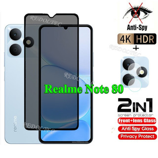 Realme Note 80 Kính Cường Lực Riêng Tư Chống Gián Điệp Full Cover Keo Dán Bảo Vệ Màn Hình Chống Peek 2in1 Phim Riêng Tư + Bảo Vệ Ống Kính Realme Note80