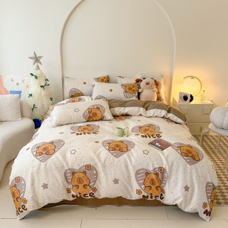 Chăn ga ôm 4 món 100% cotton tự nhiên, size đầy đủ, hàng sẵn kho, mềm mại, thoáng mát, dễ giặt không phai màu