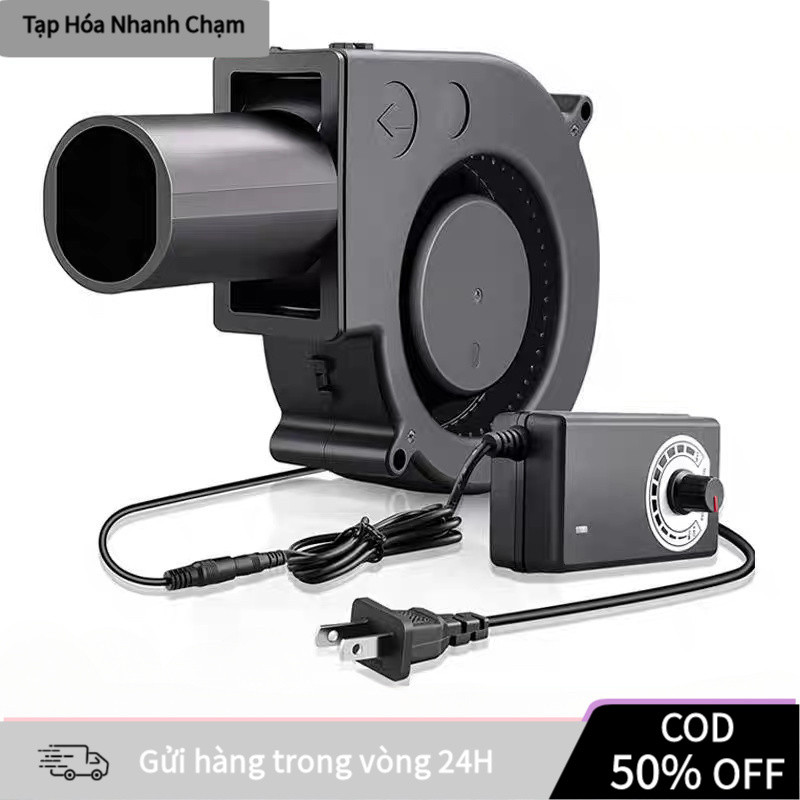 【COD】Quạt turbo 12V/2.9A kèm bộ điều tốc, dành cho lò nướng BBQ với đường kính 38mm, tốc độ quay cao 5500 RPM.