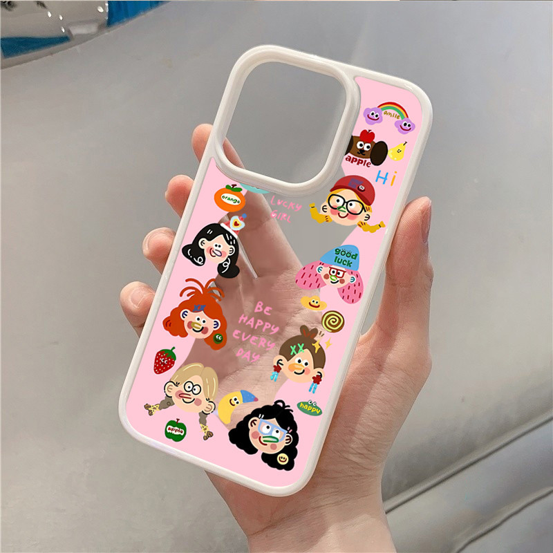 Dành Cho Samsung A56 A35 A54 A06 A26 A55 A36 A05S A15 A16 A12 A52 A34 5G A32 Graffiti Môi Đỏ Bé Gái Acrylic Trong Suốt Chống Sốc