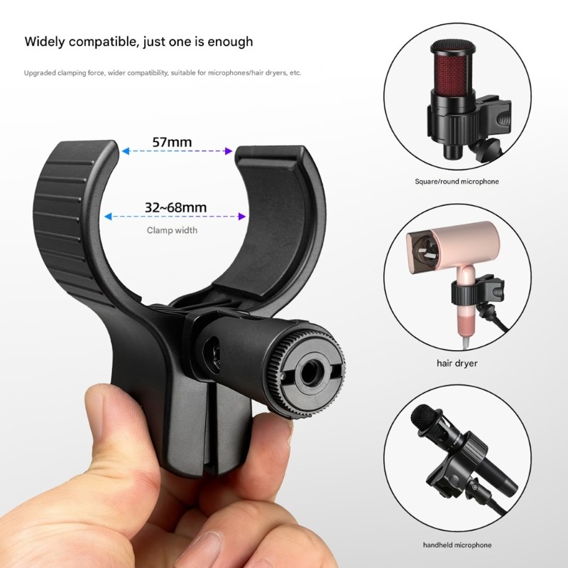 COO Lò Xo Tải Micro Kẹp Chân Đế Có Thể Điều Chỉnh Cho Máy Sấy Tóc Đèn Pin