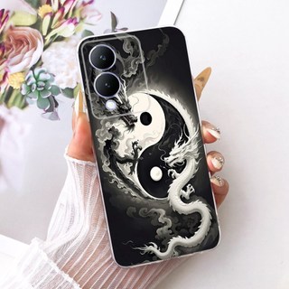 Dành Cho Vivo Y17s V2310 Mới Mát Họa Tiết Rồng Hổ Vỏ Điện Thoại Vivo Y17S Y 17S 4G Silicon Mềm TPU