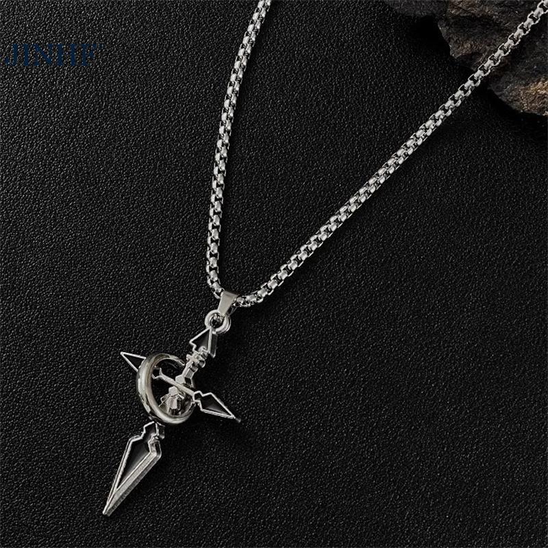 JINHF Vintage Chữ Thập Mặt Dây Chuyền Vòng Cổ Cho Nam Đa Năng Dây Chuyền Hợp Thời Trang Mồ Hôi Áo Punk Dây Chuyền Trang Sức Quà Tặng HOT