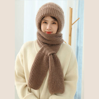 Khăn Mũ Một Mảnh Tích Hợp Chống Gió Bảo Vệ Tai, Phù Hợp Cho Phụ Nữ Dùng Ngoài Trời Mùa Đông