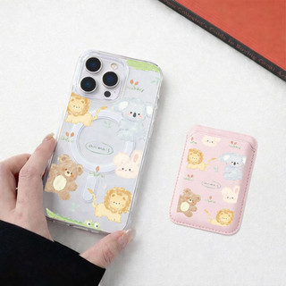 Ví chống sốc họa tiết gấu và sư tử Thích hợp cho iPhone 11 12promax 12 13 14 15 pro max Ốp điện thoại 14promax 15pro 16 Pro max 17 17air 17promax Vỏ
