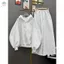 Sét bộ thu đông quần ống rộng màu xám tiêu + phối kèm áo hoodie nỉ màu xám tiêu -quanao94